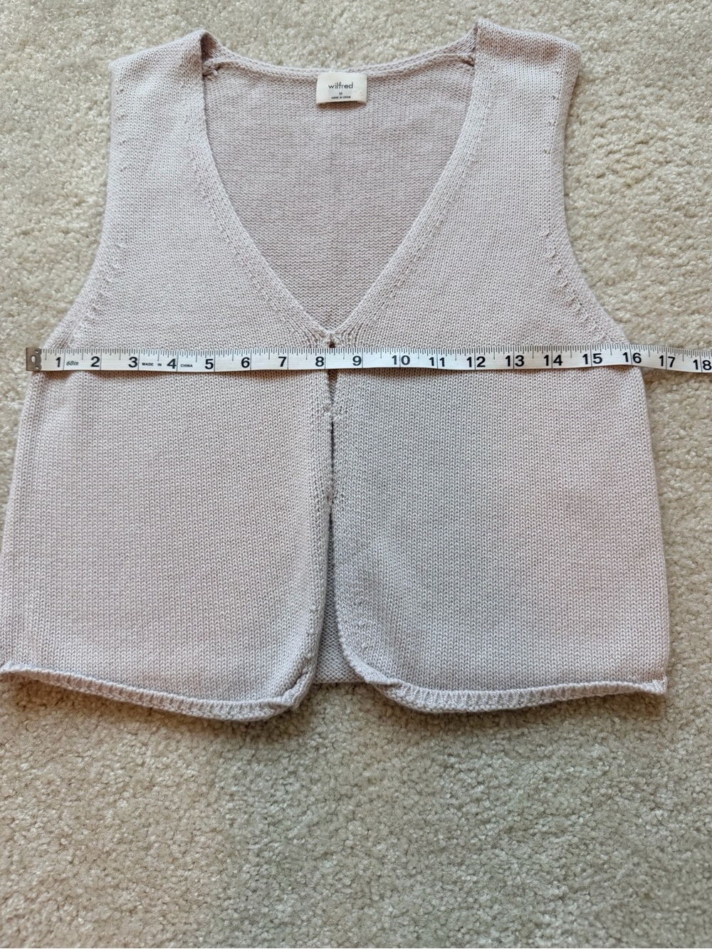 Aritzia Wilfred Cotton Charm Basque Sweater Vest Heather Ecru M Wool Cotton - Picture 9 of 12